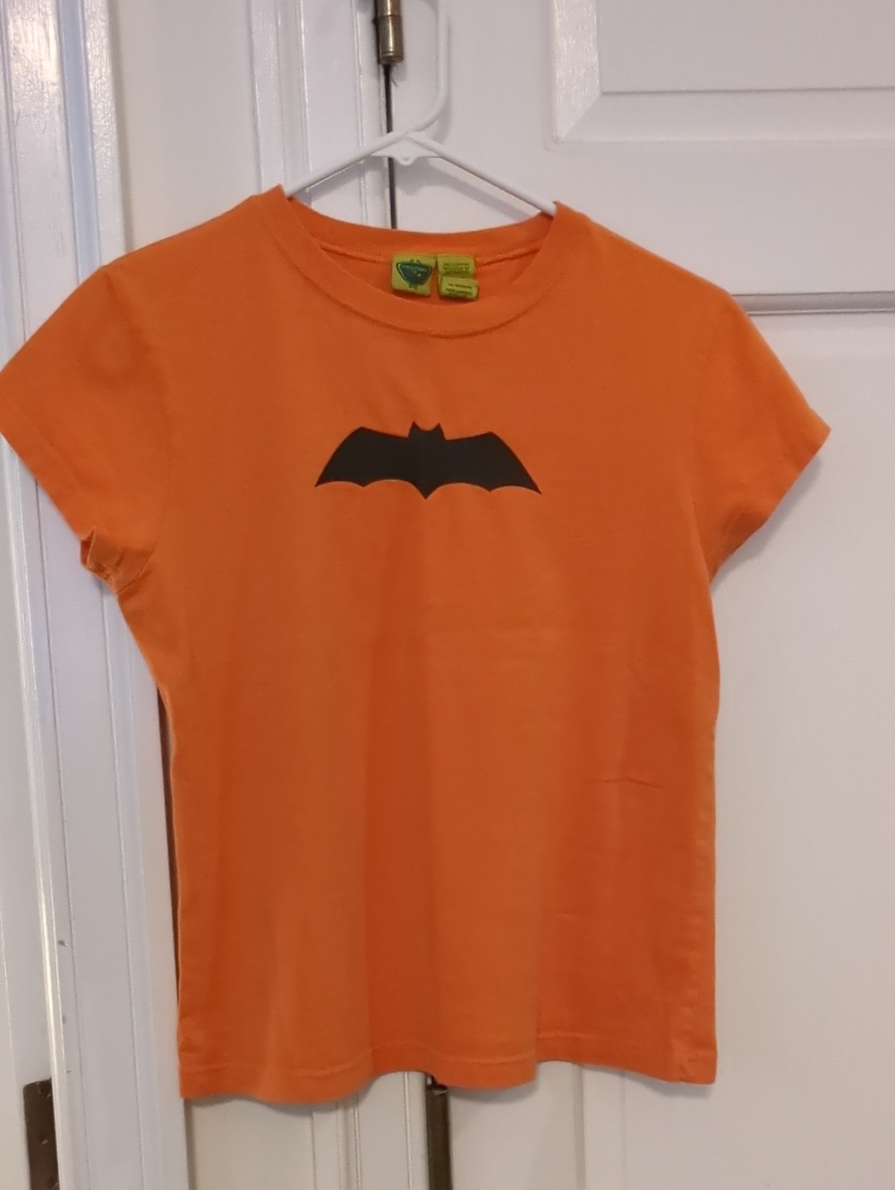 Kids Orange Graphic Bat Batman T-Shirt Halloween Large